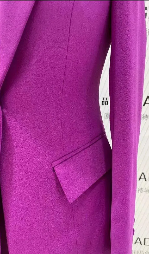 Flared Pant Suit - One Button Women Pantsuit