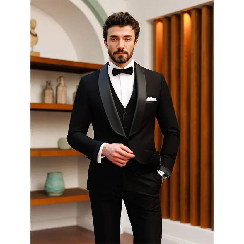 Funki Buys | Suits | Men's Formal Slim-Fit 3 Pcs Tuxedo Suit Set