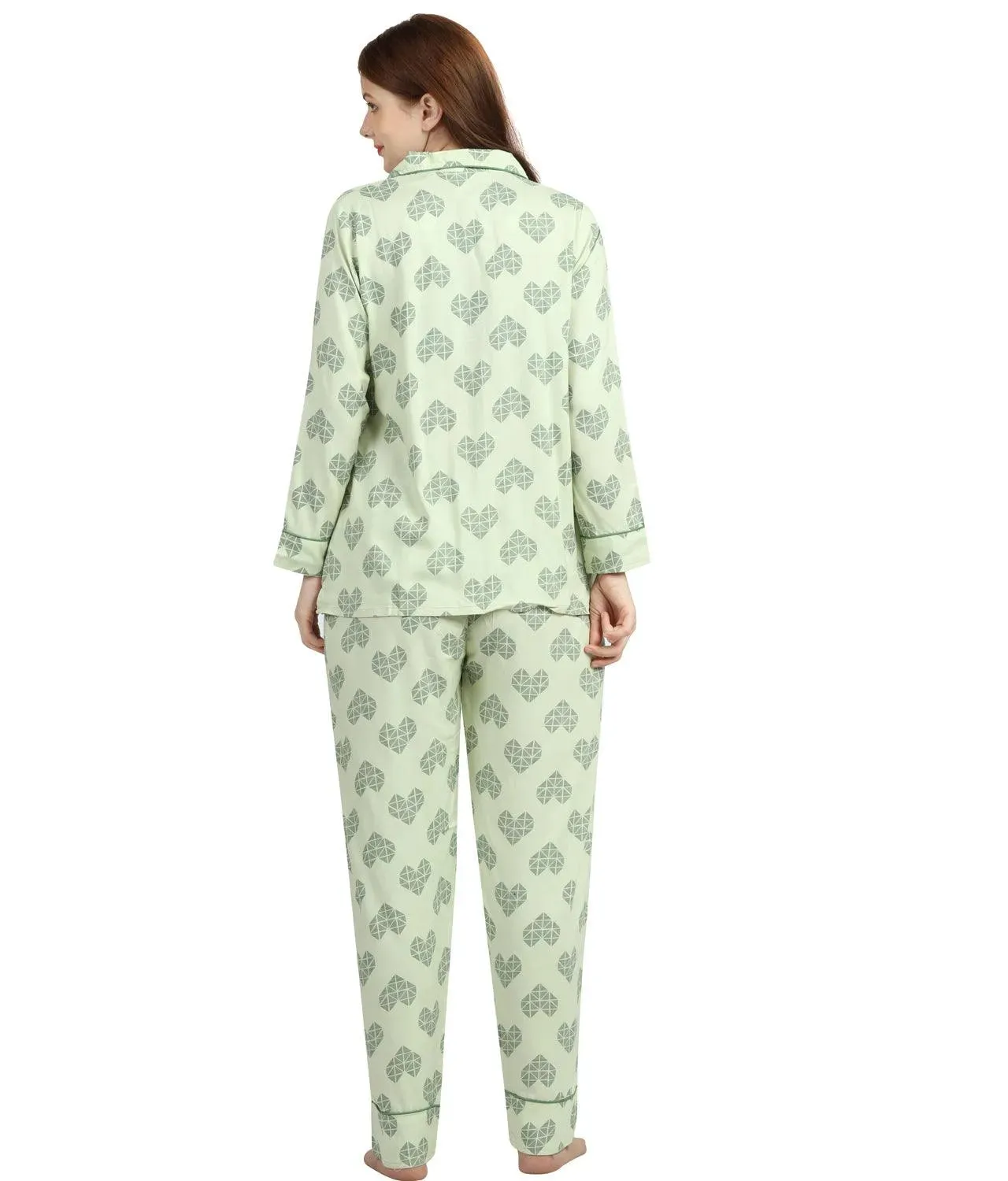 Geometric Hearts Night Suit