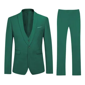 Green 3-Piece Slim Fit Suit