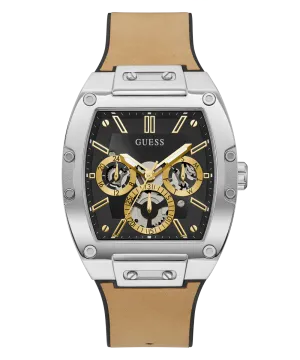 GUESS Mens Beige Silver Tone Multi-function Watch