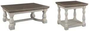 Havalance Coffee Table with 1 End Table in Gray/White