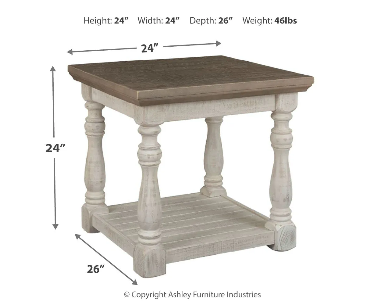 Havalance Coffee Table with 1 End Table in Gray/White