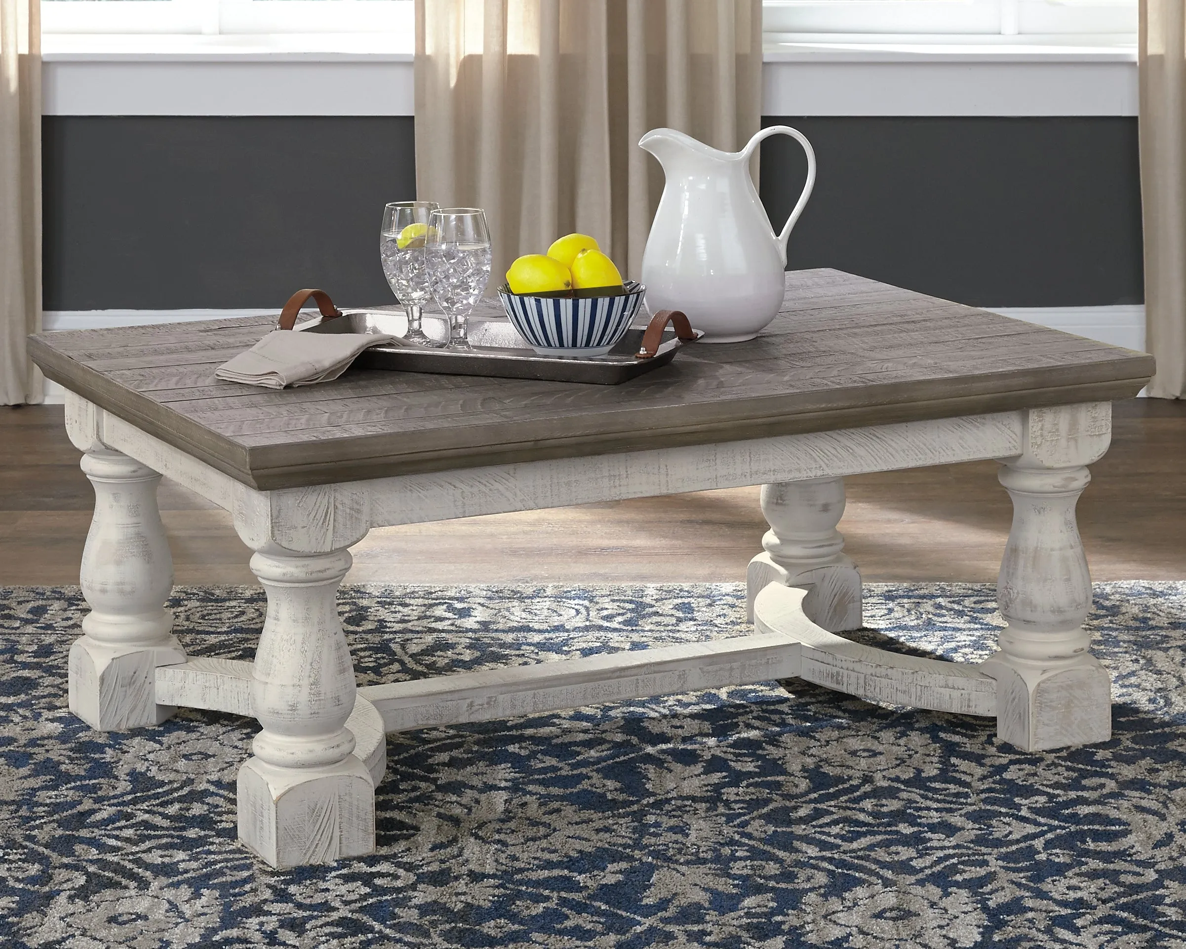 Havalance Coffee Table with 1 End Table in Gray/White