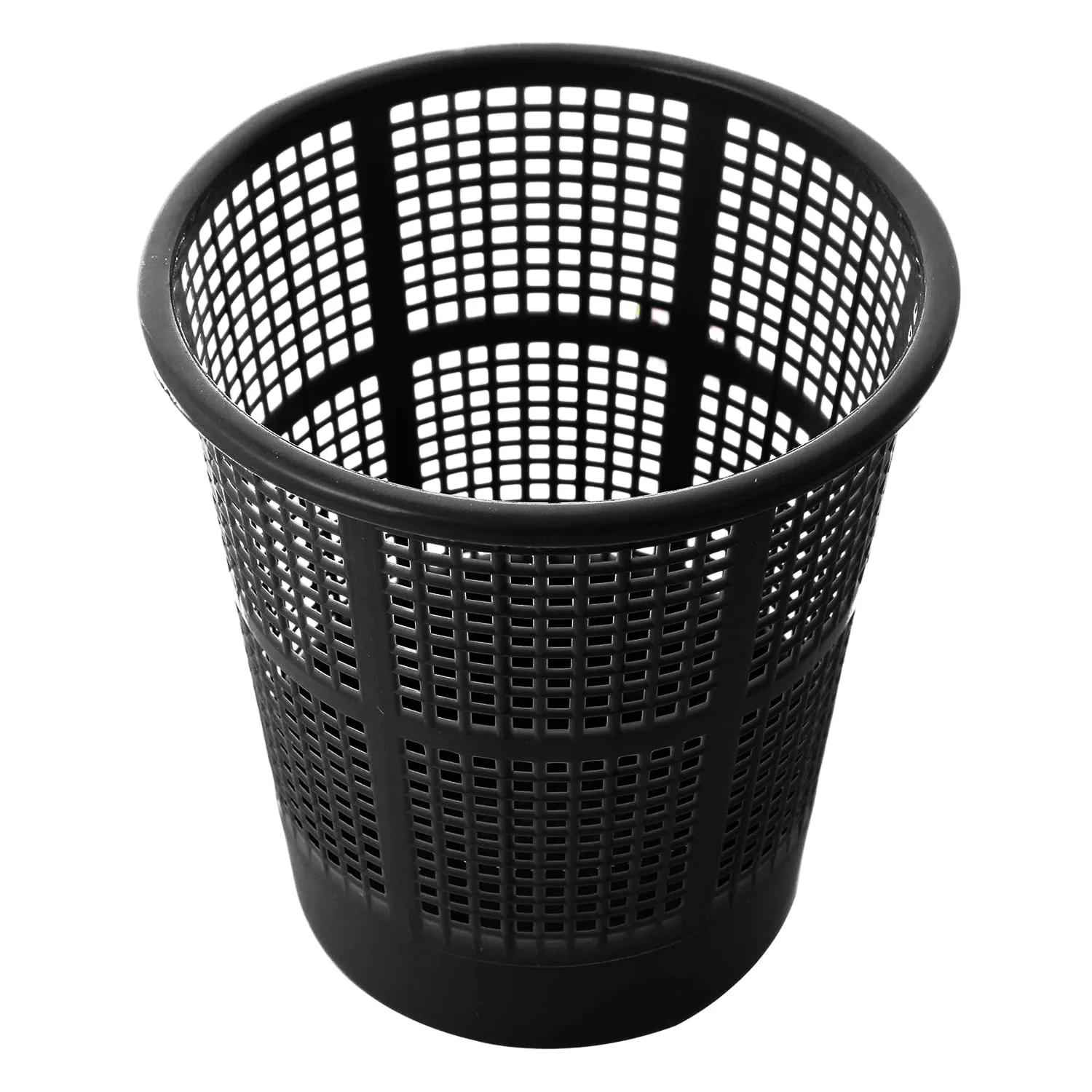 Heart Home Mesh Design Plastic Dustbin, Garbage Bin For Home, Kitchen, Office, 5Ltr.- Pack of 4 (Black & White)-47HH0791