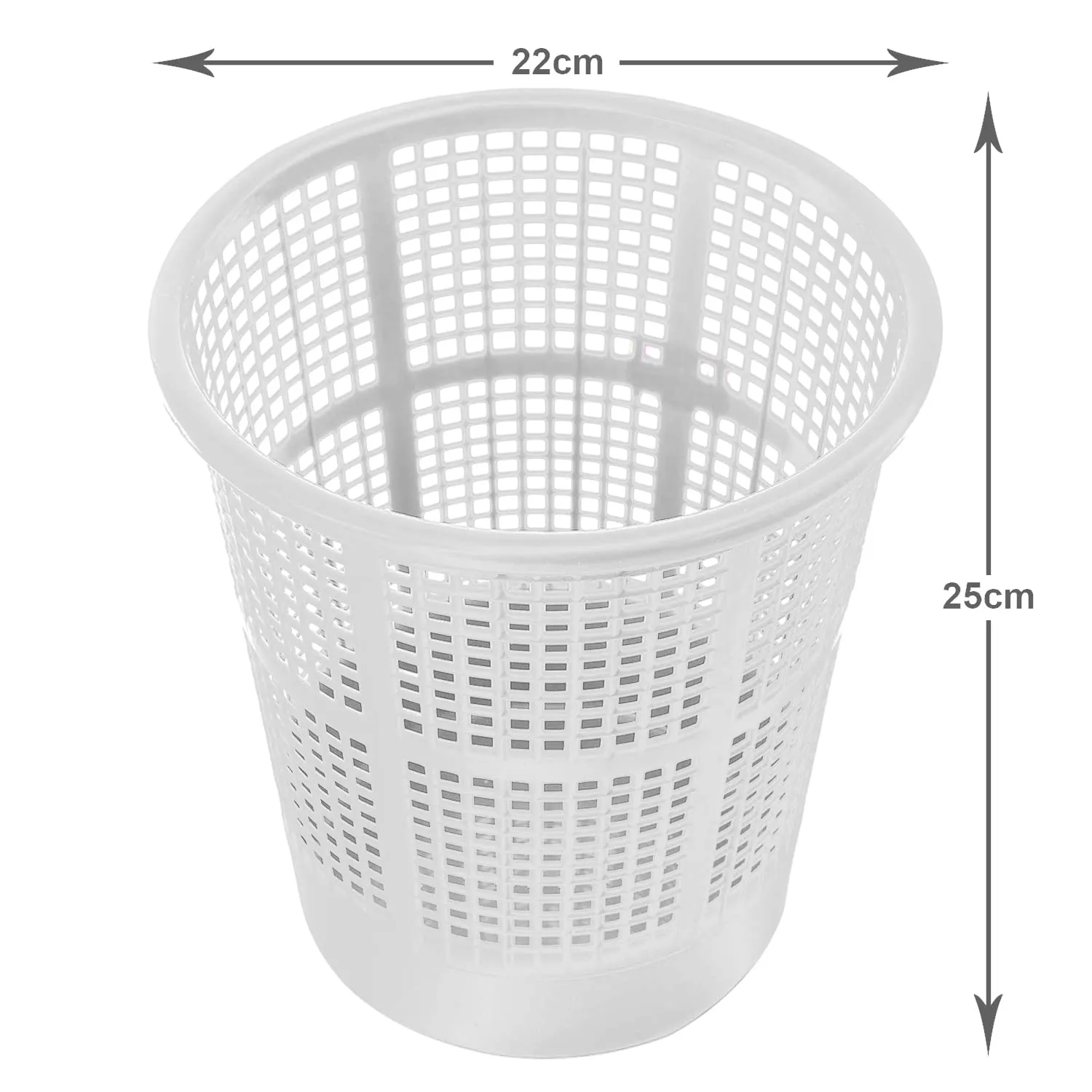 Heart Home Mesh Design Plastic Dustbin, Garbage Bin For Home, Kitchen, Office, 5Ltr.- Pack of 4 (Black & White)-47HH0791