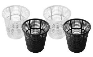 Heart Home Mesh Design Plastic Dustbin, Garbage Bin For Home, Kitchen, Office, 5Ltr.- Pack of 4 (Black & White)-47HH0791