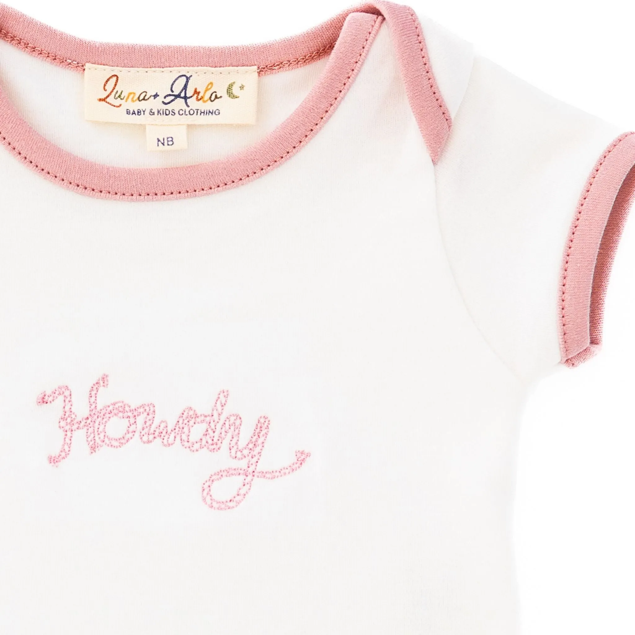 Howdy! Bodysuit - Dusty Rose by Luna and Arlo