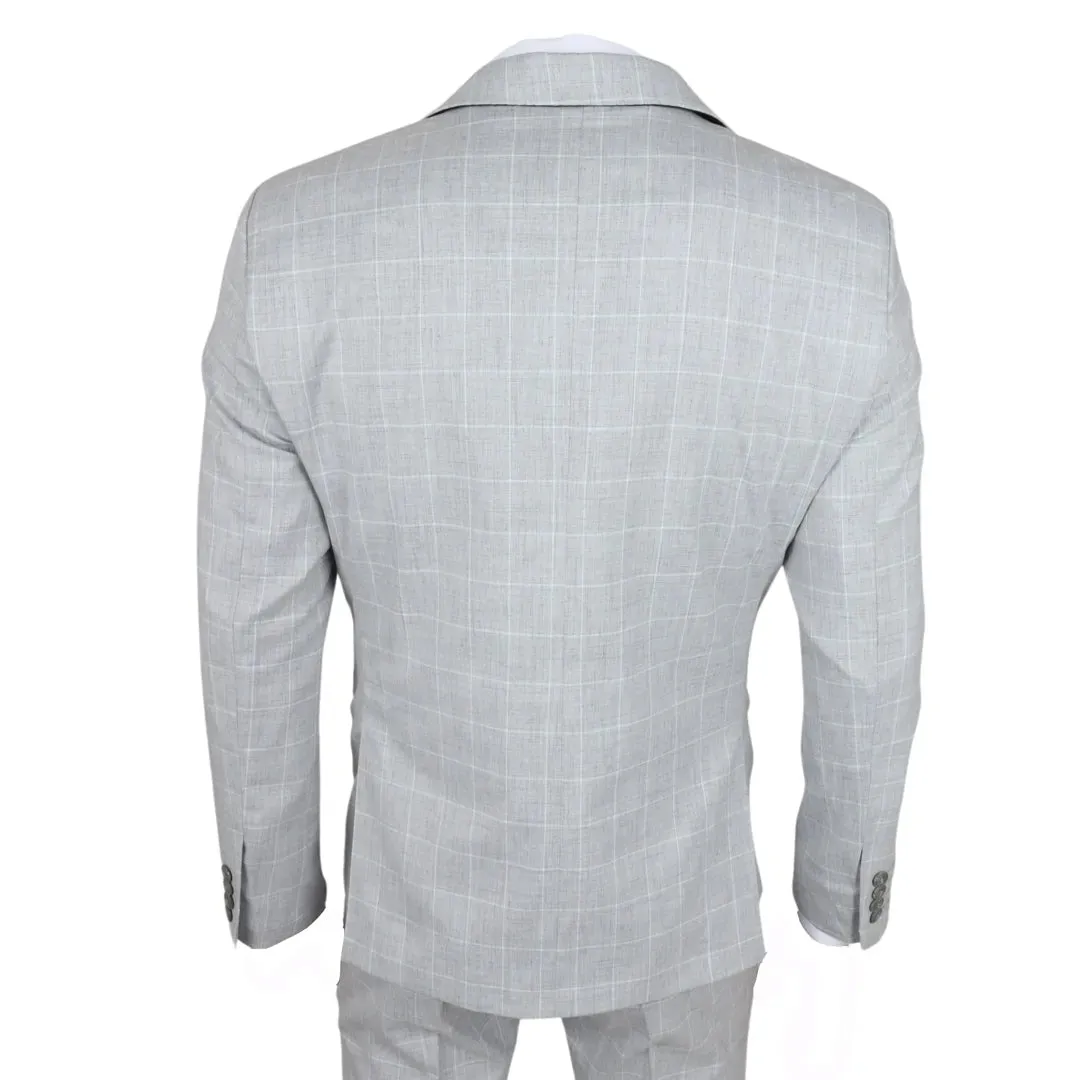 IM3 - Men's Grey Checked Tailored Fit Suit