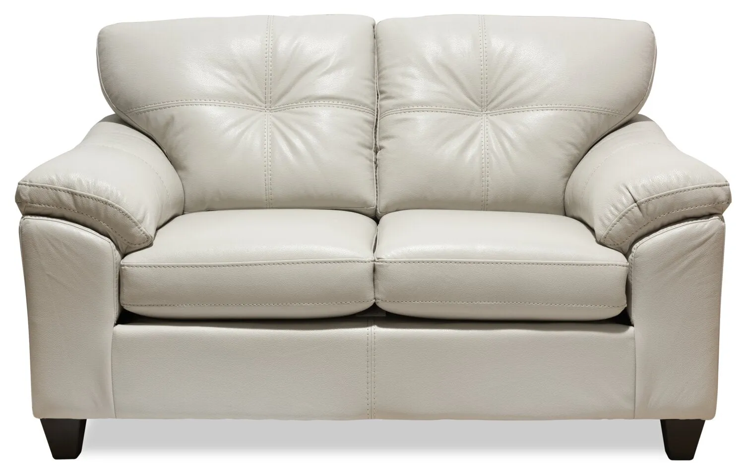 Irene Leath-Aire Loveseat - Beige