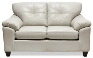 Irene Leath-Aire Loveseat - Beige