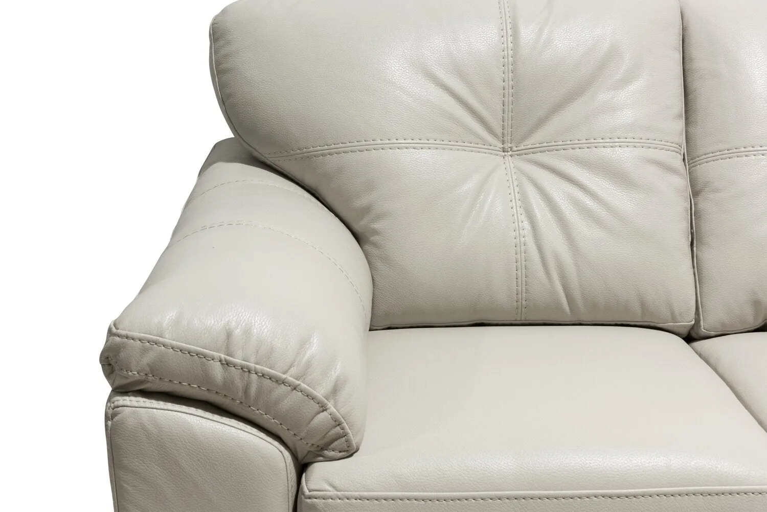 Irene Leath-Aire Loveseat - Beige