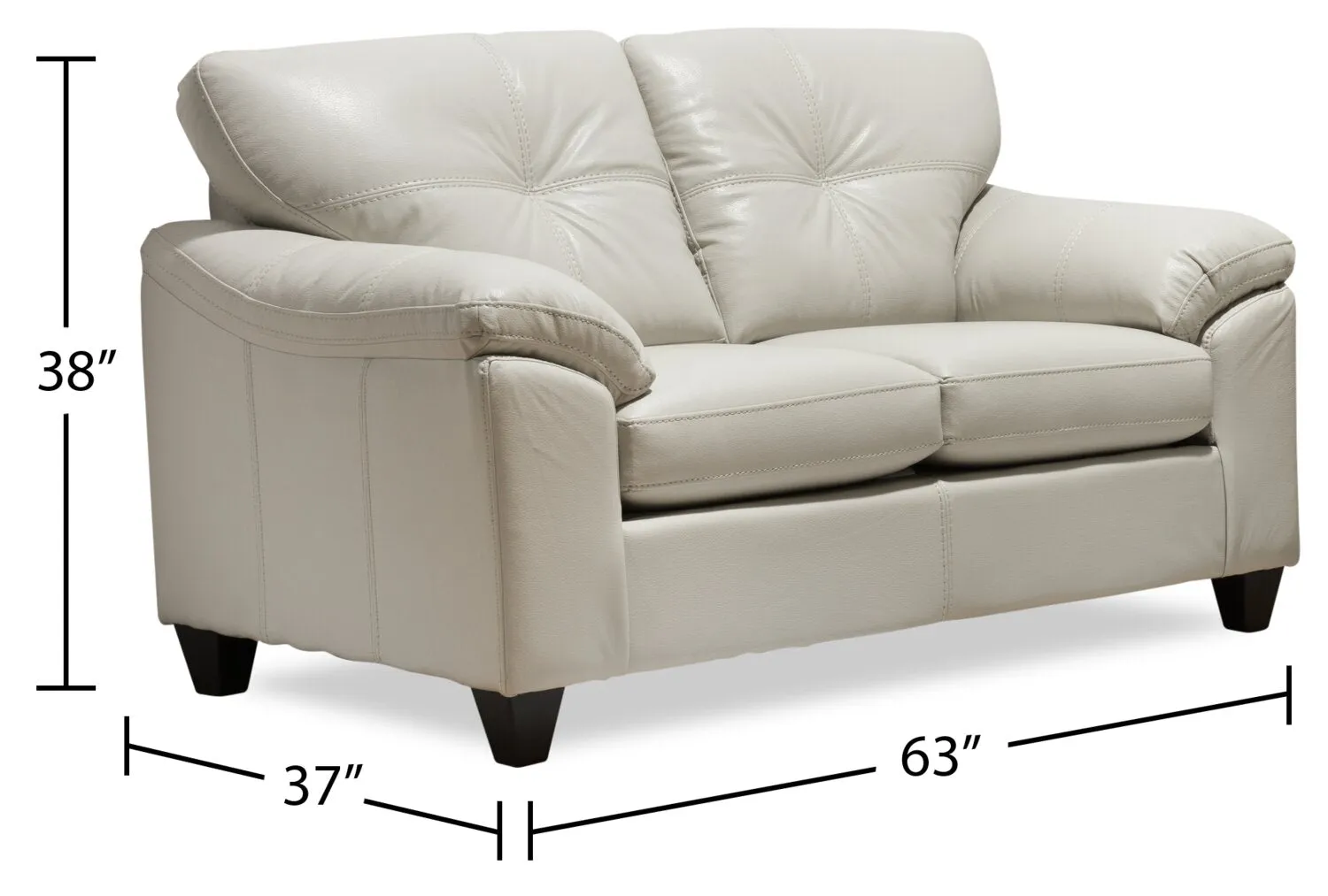 Irene Leath-Aire Loveseat - Beige