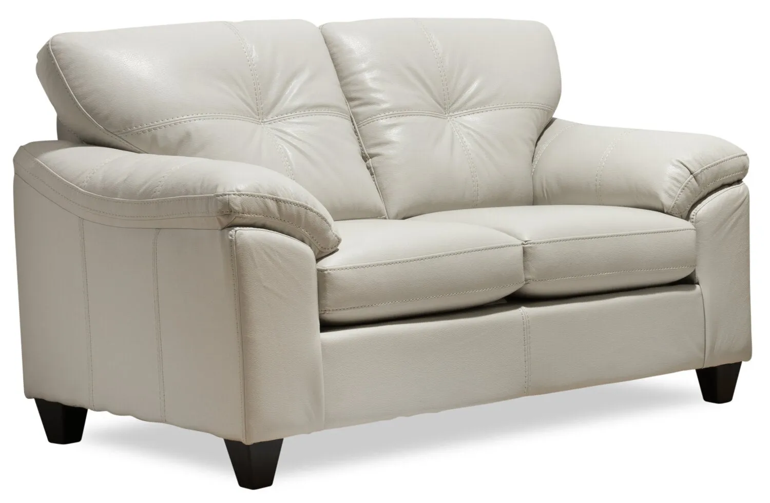 Irene Leath-Aire Loveseat - Beige