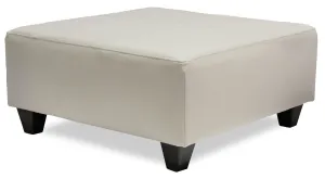 Irene Leath-Aire Ottoman - Beige