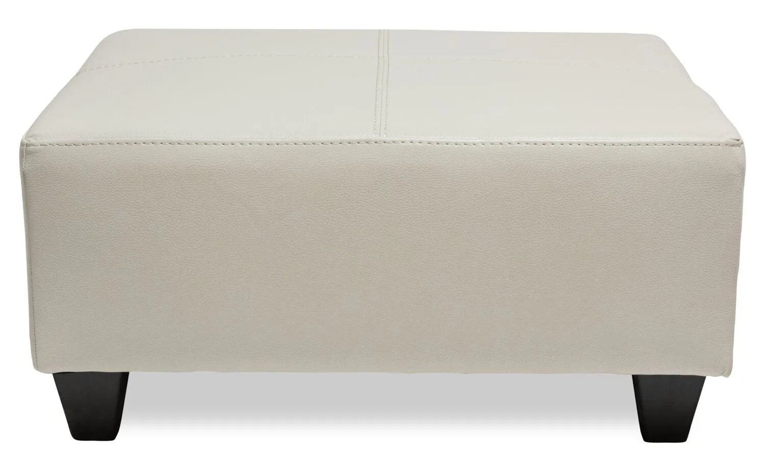 Irene Leath-Aire Ottoman - Beige