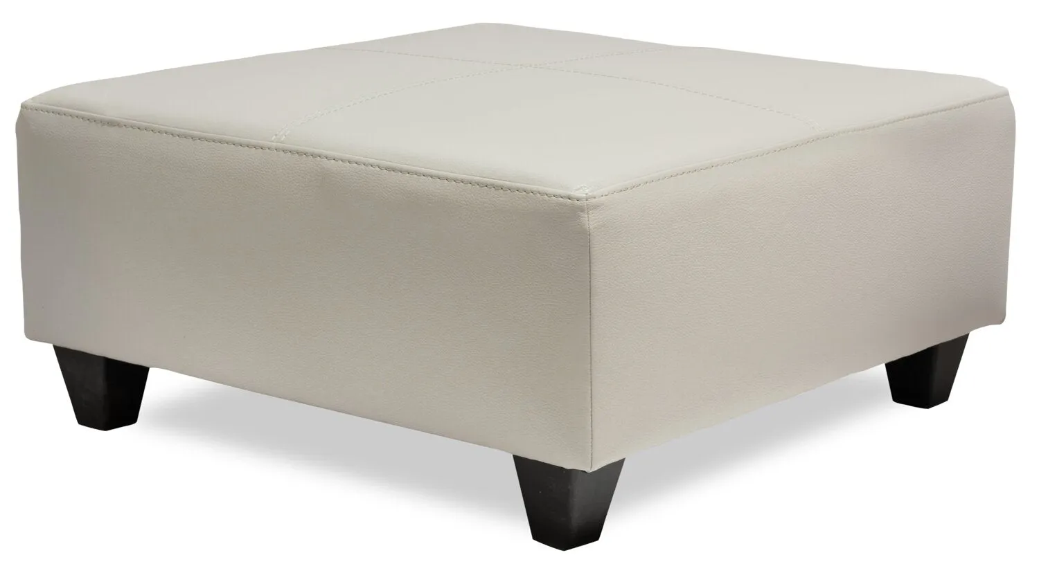Irene Leath-Aire Ottoman - Beige