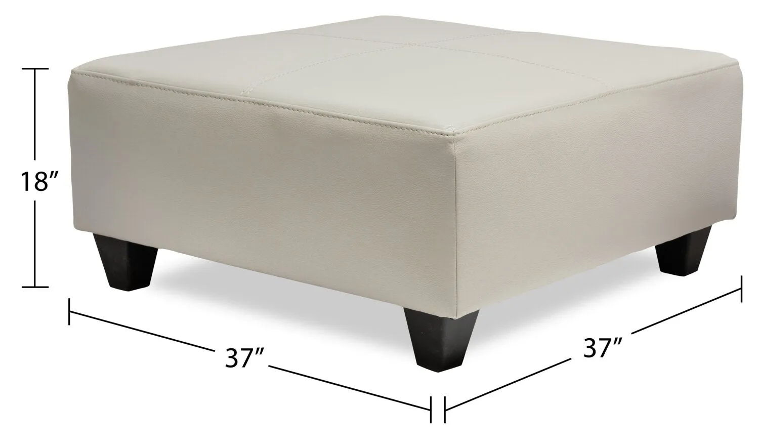 Irene Leath-Aire Ottoman - Beige