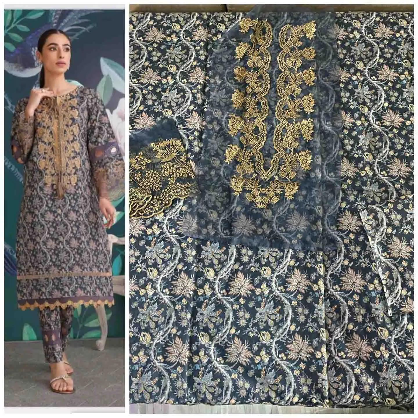 Jade Flora Embrodiered Pakistani Lawn Suits