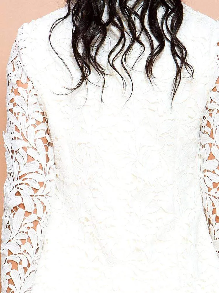 Lady Elegant Lace White Suit