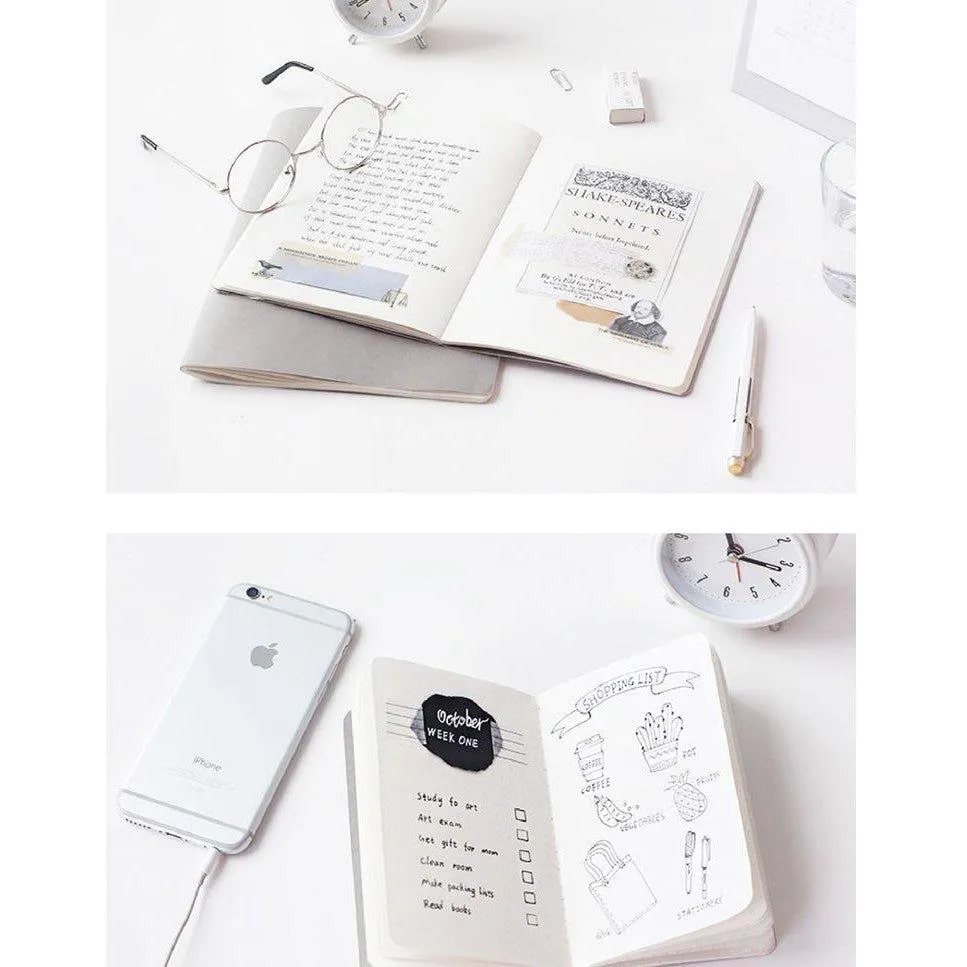 Letter Lovers Simple Muji Style Gray Tone Lightweight Blank Dot Matrix Horizontal Line Notebook B5 NP-HEZQI-307