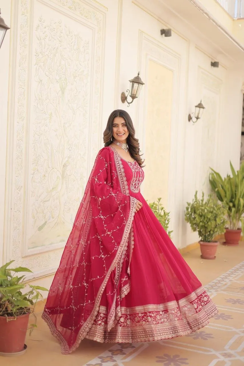 Majestic Heavy Sequins Embroidered Designer Anarkali With Dupatta