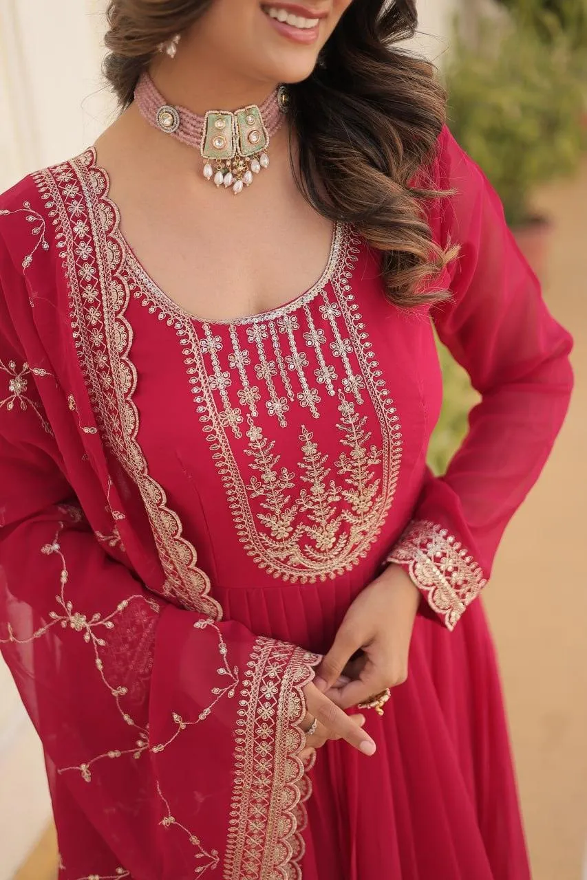 Majestic Heavy Sequins Embroidered Designer Anarkali With Dupatta