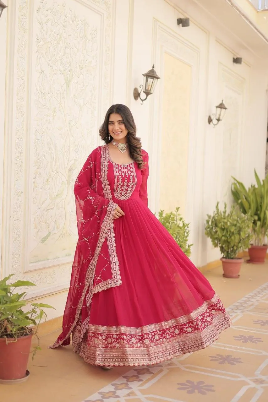 Majestic Heavy Sequins Embroidered Designer Anarkali With Dupatta