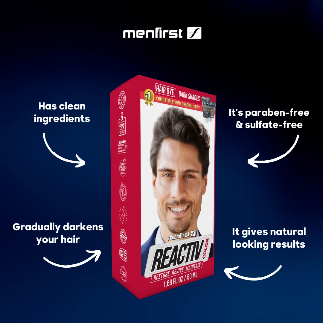 Menfirst - Reactiv Semi-Permanent Instant Hair Dye for Men - 3 Pack - 1.69 Oz Each