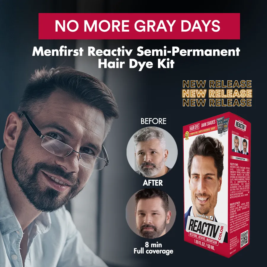 Menfirst - Reactiv Semi-Permanent Instant Hair Dye for Men - 3 Pack - 1.69 Oz Each