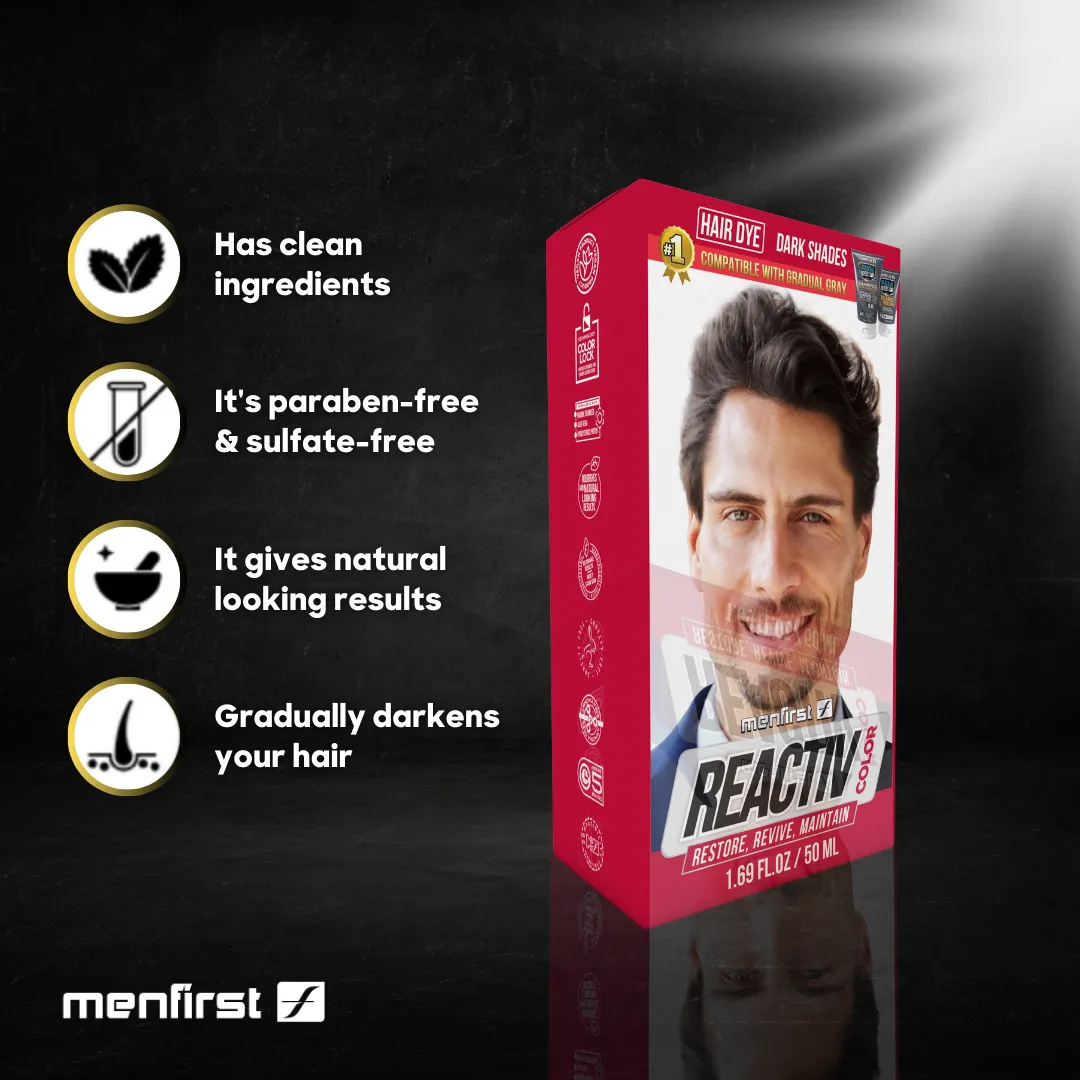 Menfirst - Reactiv Semi-Permanent Instant Hair Dye for Men - 3 Pack - 1.69 Oz Each