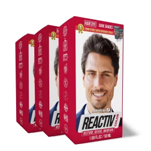 Menfirst - Reactiv Semi-Permanent Instant Hair Dye for Men - 3 Pack - 1.69 Oz Each