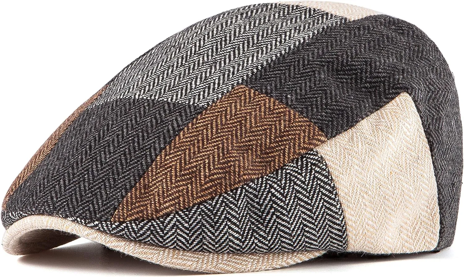 Men's Green Plaid Classic Wool Blend Tweed Flat Cap