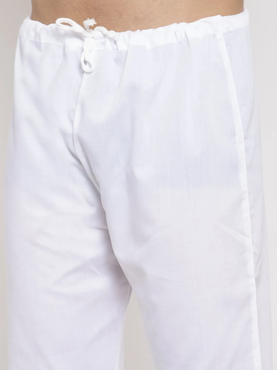 Men's Navy-Blue & White Solid Kurta With Churidar ( Jokp 532 Navy-Blue ) - Virat Fashions