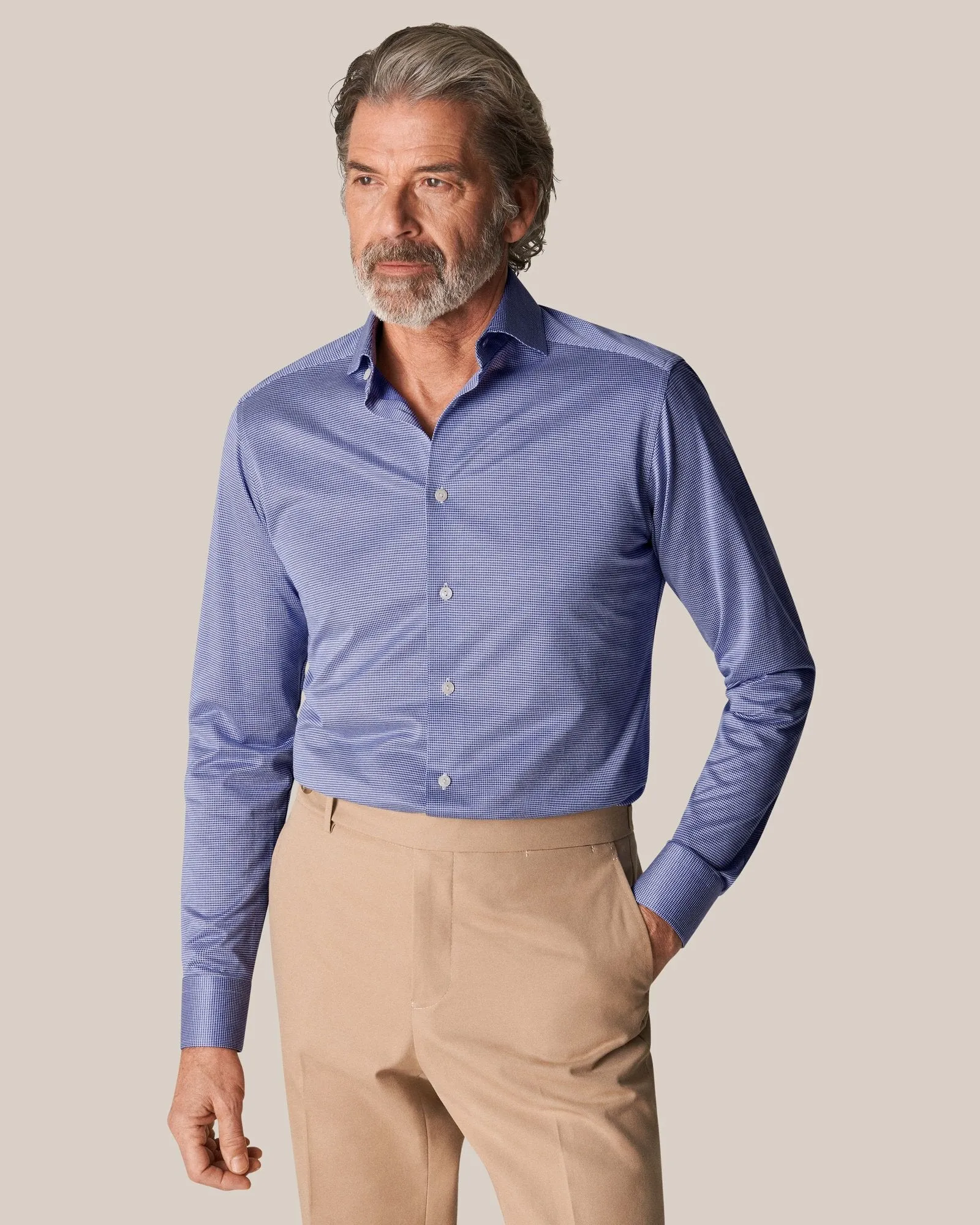 Mid Blue King Knit Stretch Slim Fit- ETON