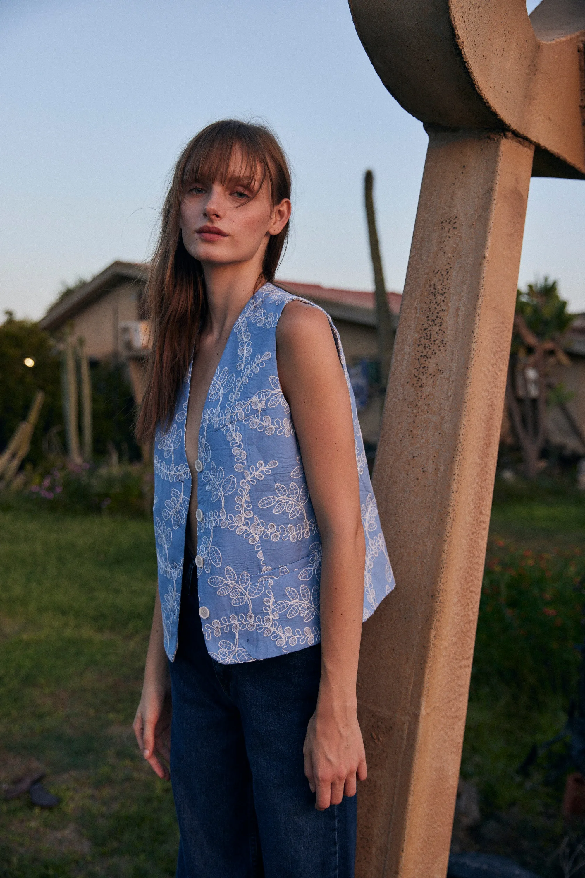 Mila embroidered vest