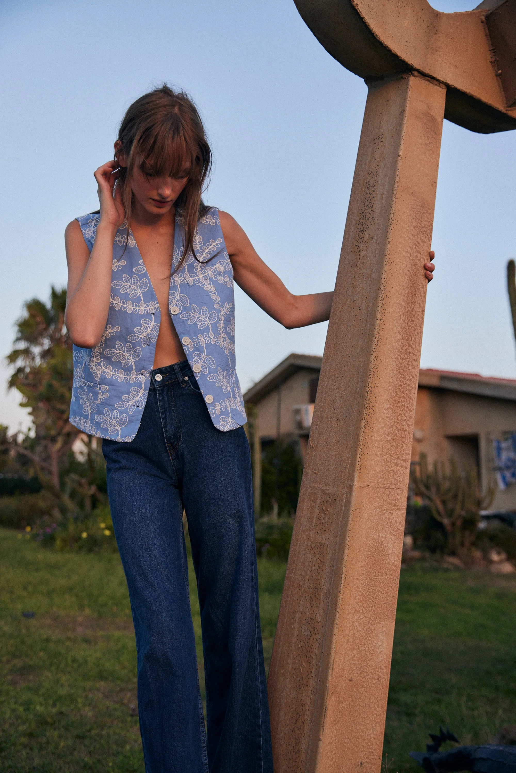 Mila embroidered vest