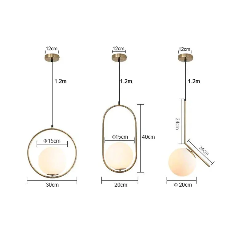 Modern Living room/Bedroom/Minimalist/Restaurant Pendant Light Nordic Clothing Decoration Glass Ball Pendant Lamp