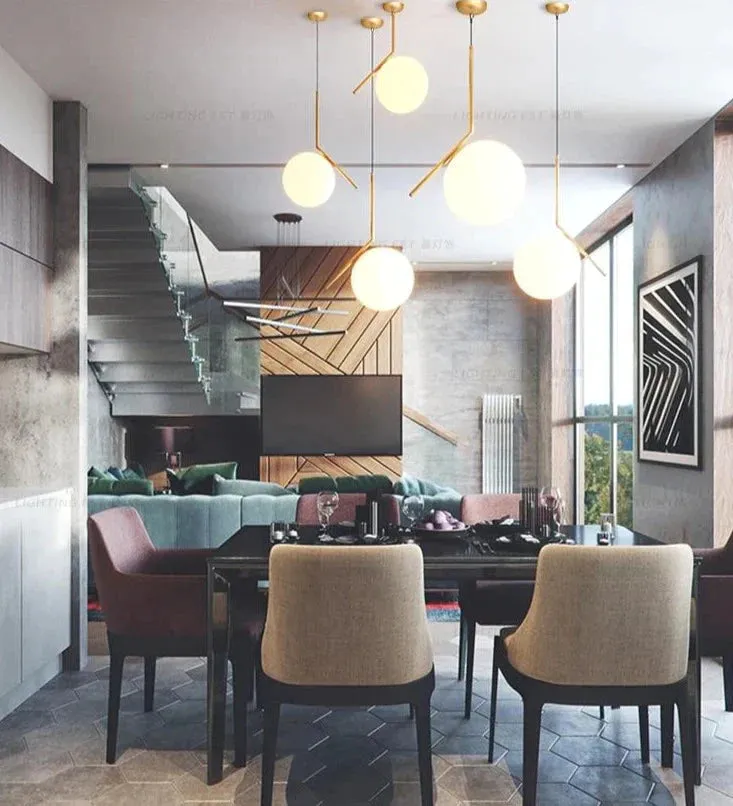 Modern Living room/Bedroom/Minimalist/Restaurant Pendant Light Nordic Clothing Decoration Glass Ball Pendant Lamp