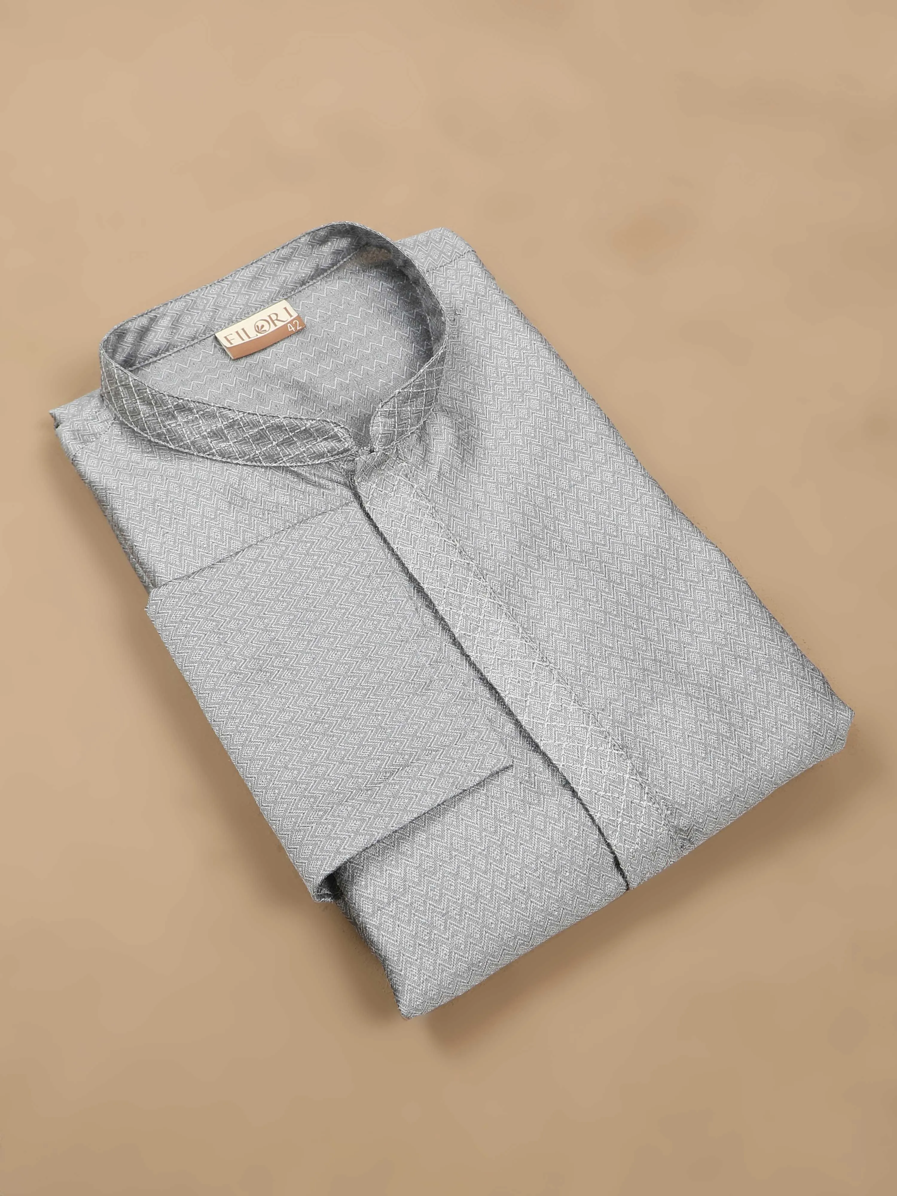 Moon Grey Embroidered Long Kurta