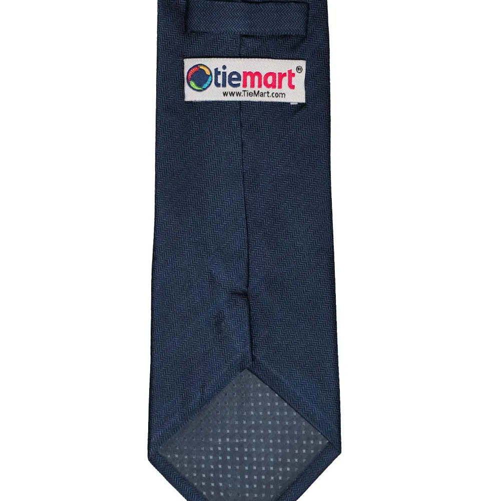 Navy Blue Herringbone Silk Necktie