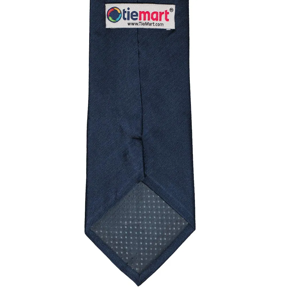 Navy Blue Herringbone Silk Necktie