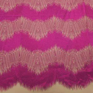Nude Tulle with Magenta Embroidery Abstract Fabric