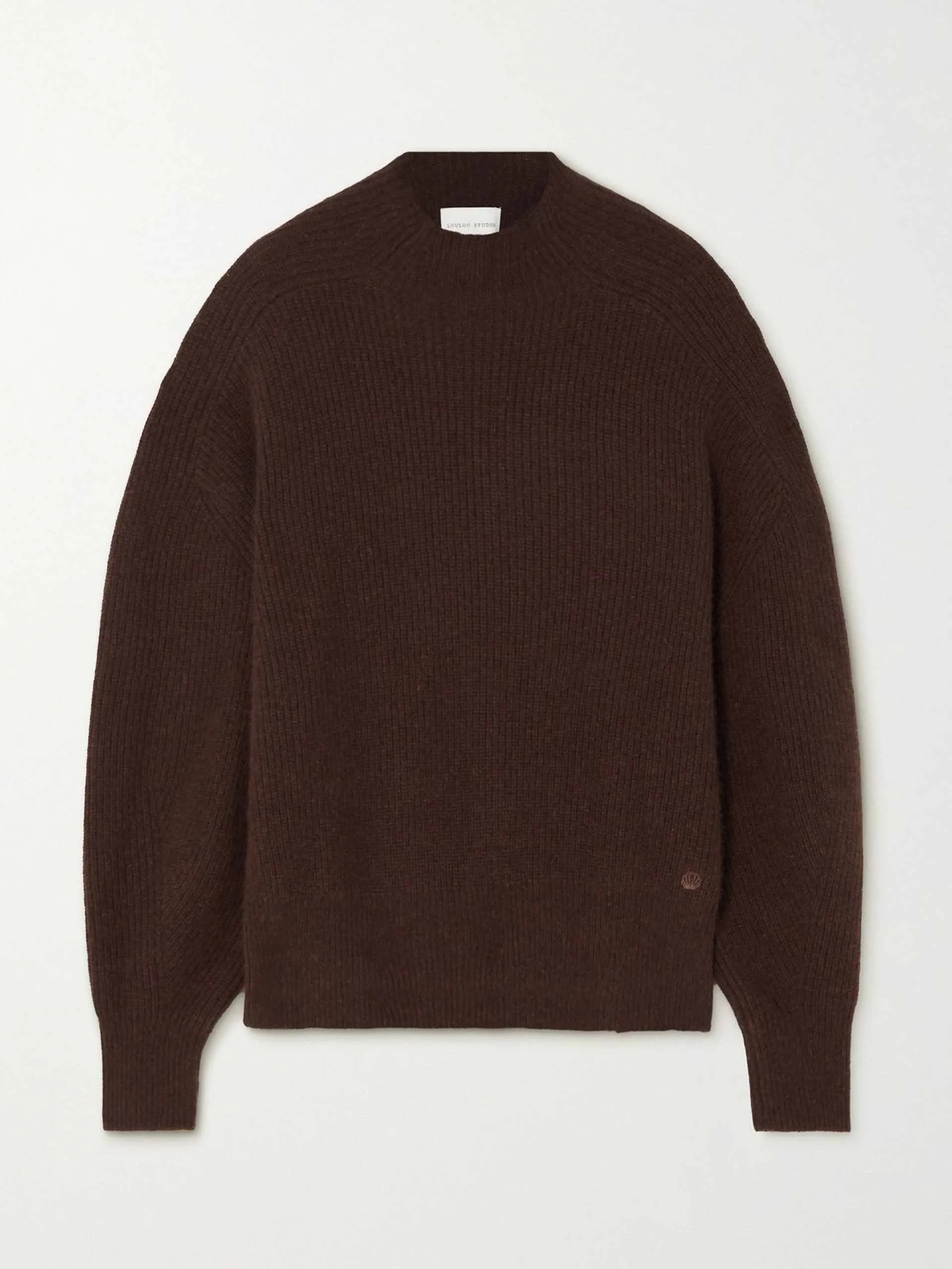 Oversized ribbed wool-blend sweater