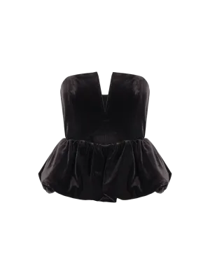 Peplum Velvet Top