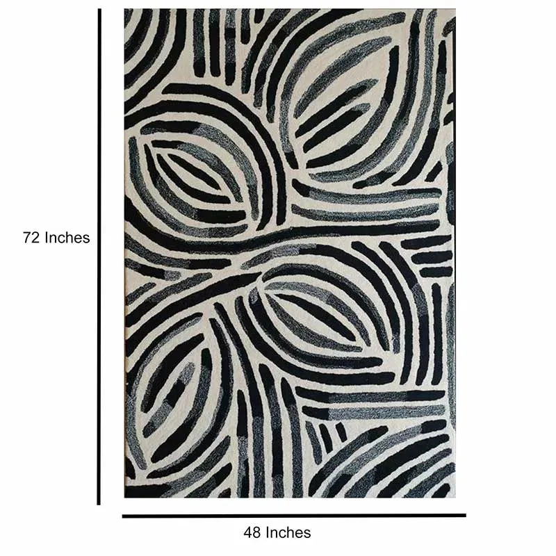 Premium Midnight Tufted Woolen Rug | 6 x 4 Feet