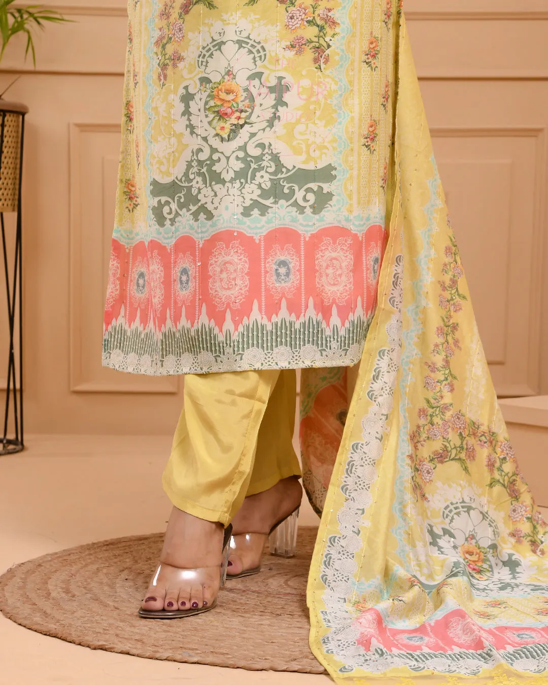 Premium Muslin Mugal Print Pant Set