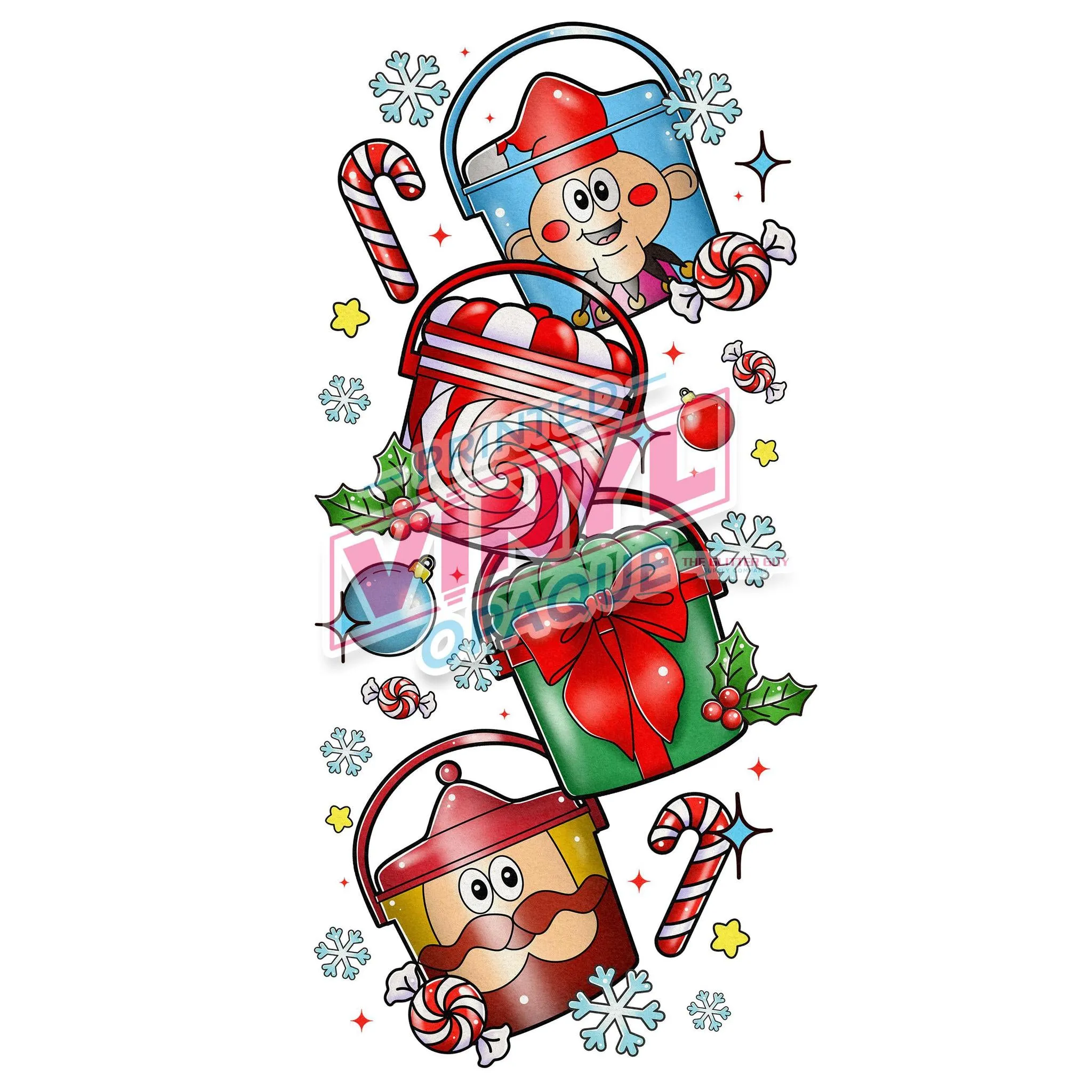 Printed Decal - Classic Christmas Nugs Buckets