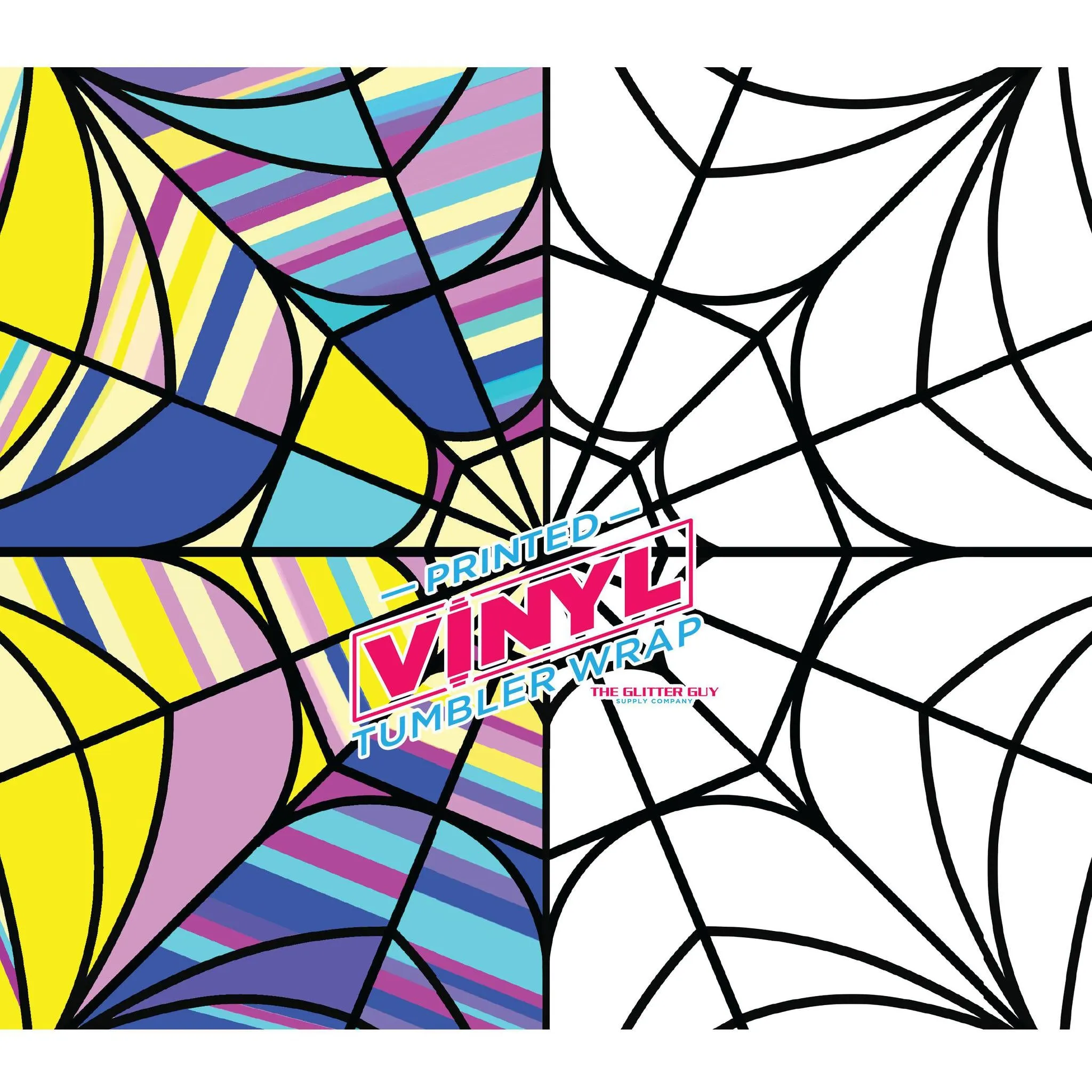 Printed Vinyl - Split Glass Web Tumbler Cut