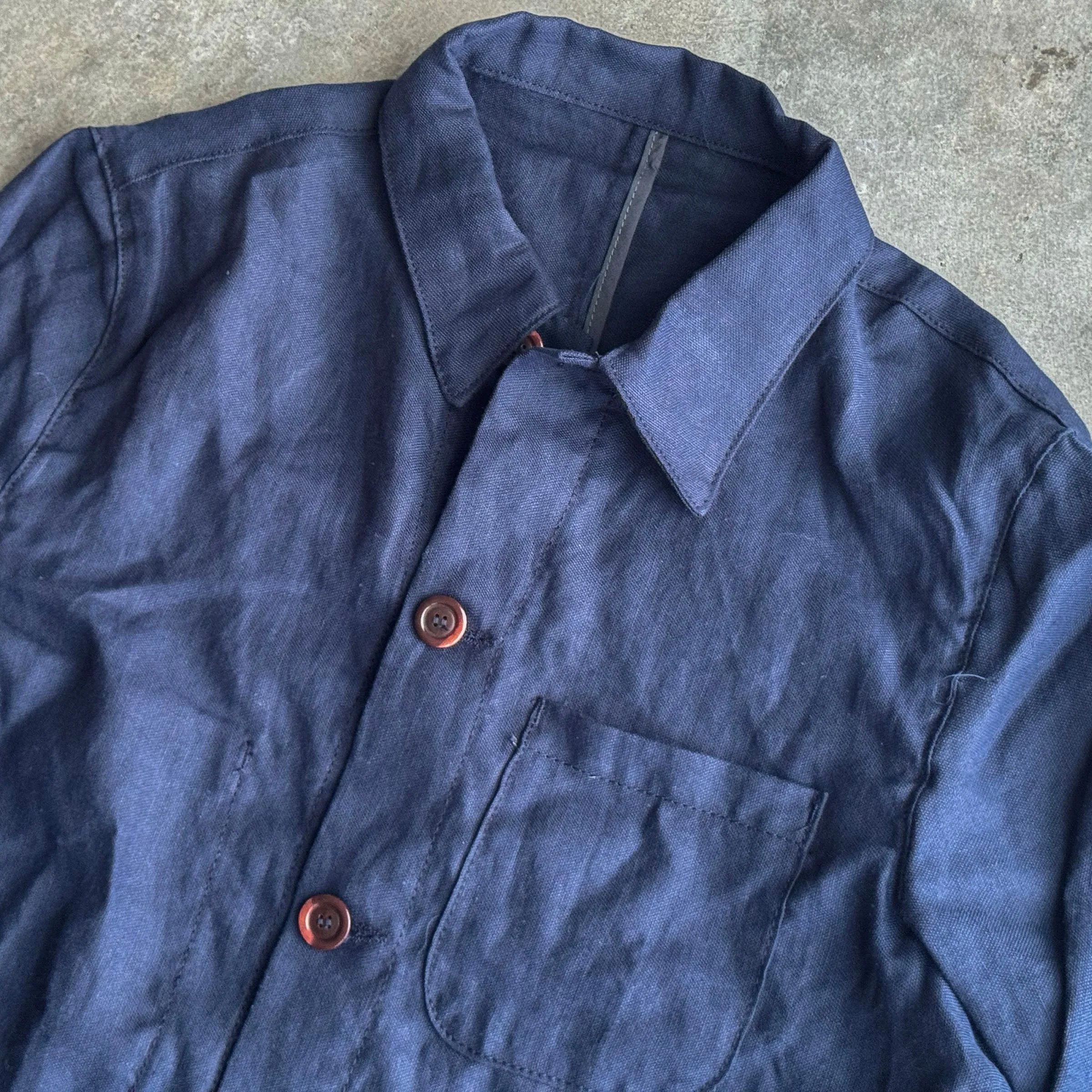 Sample Sale: Doyle in Navy Irish Linen Size 38